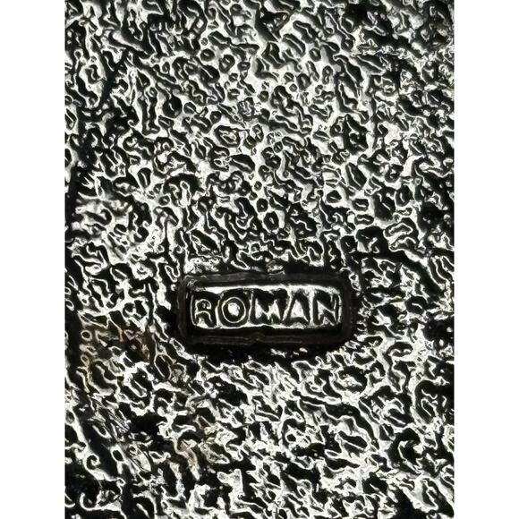 Vintage Roman Signed Pendant Silver Tone Abalone - Picture 3 of 5